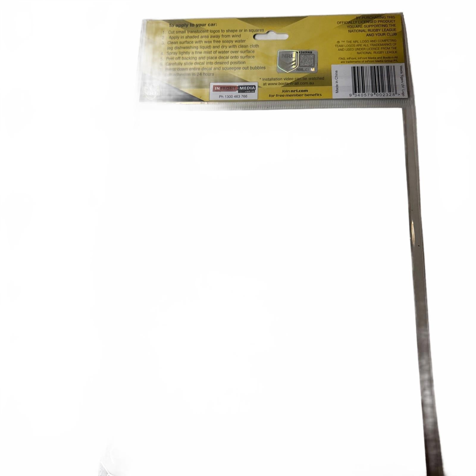 62534 WEST TIGERS WESTS NRL SET OF 5 UV CAR DECAL STICKER STICKERS SHEET ITAG - Come Sell Nearly Anything