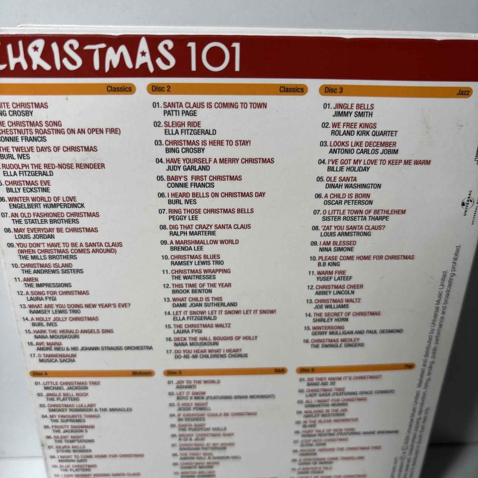 Various Artists : 101 Christmas Songs Various Artists 6 Disc CD Like New Box Set