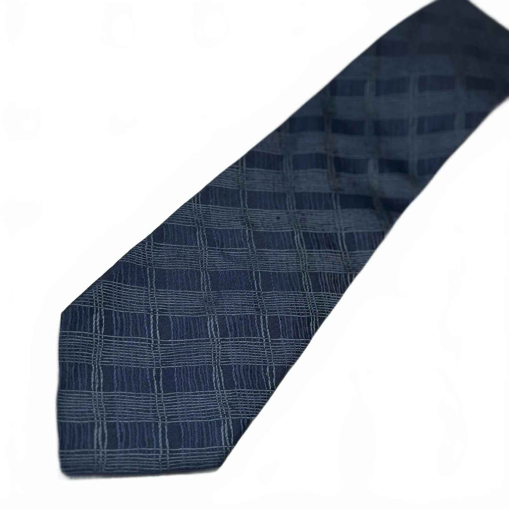 Fridays New York Men's Blue Patterned Tie Classic Diamond Check
