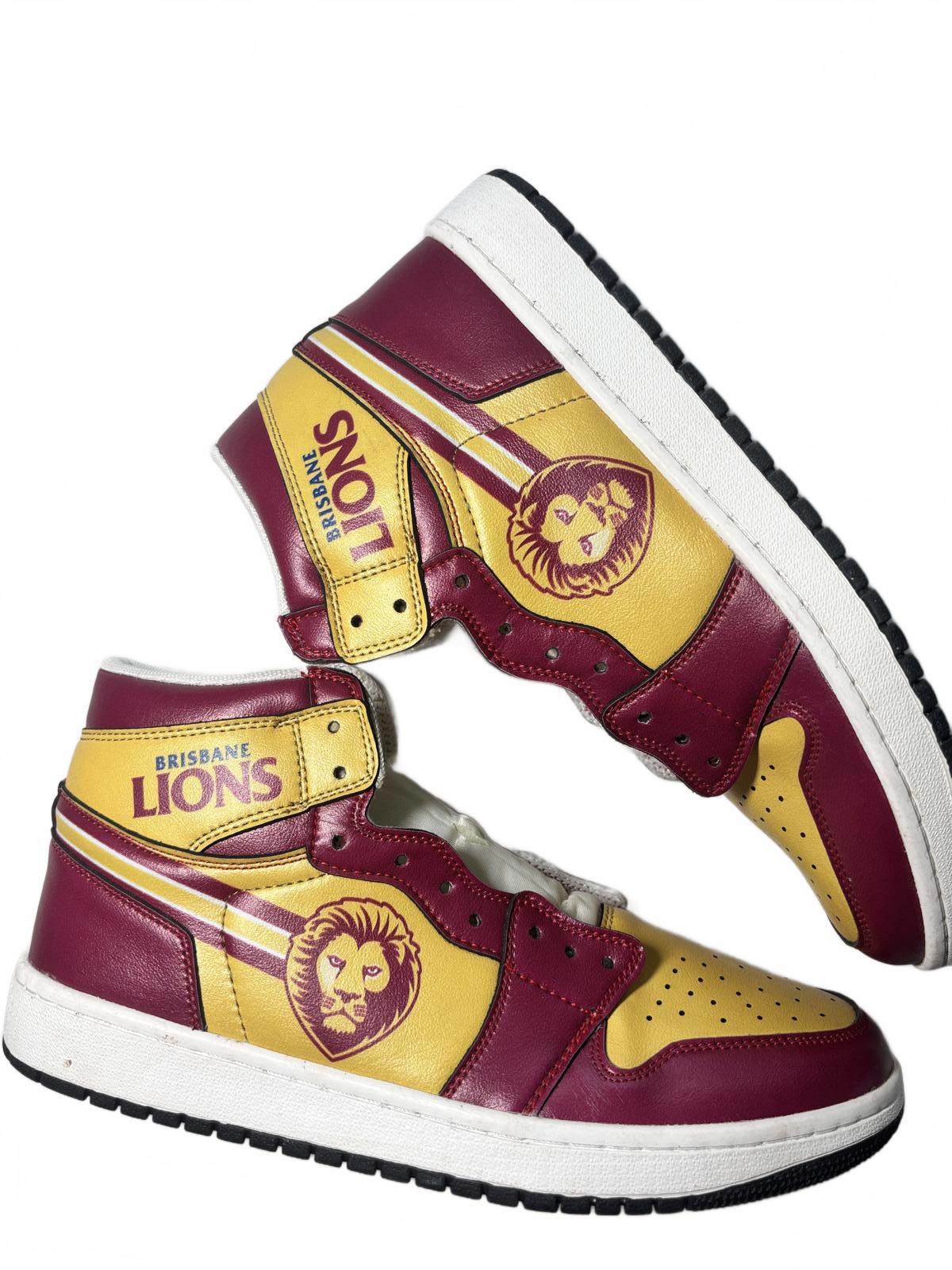 Brisbane Lions Men's Sneakers Size 10 Maroon Yellow Sportswear