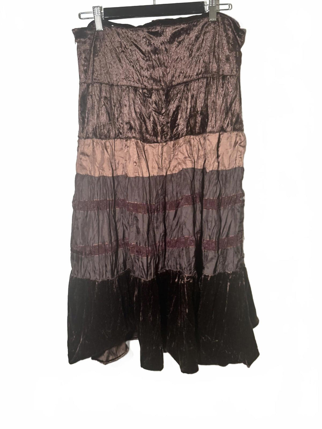 Layered Maxi Skirt  Roy In Multicolour Brown Shinny  Size 14 - Come Sell Nearly Anything