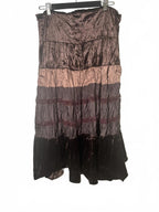 Layered Maxi Skirt  Roy In Multicolour Brown Shinny  Size 14 - Come Sell Nearly Anything