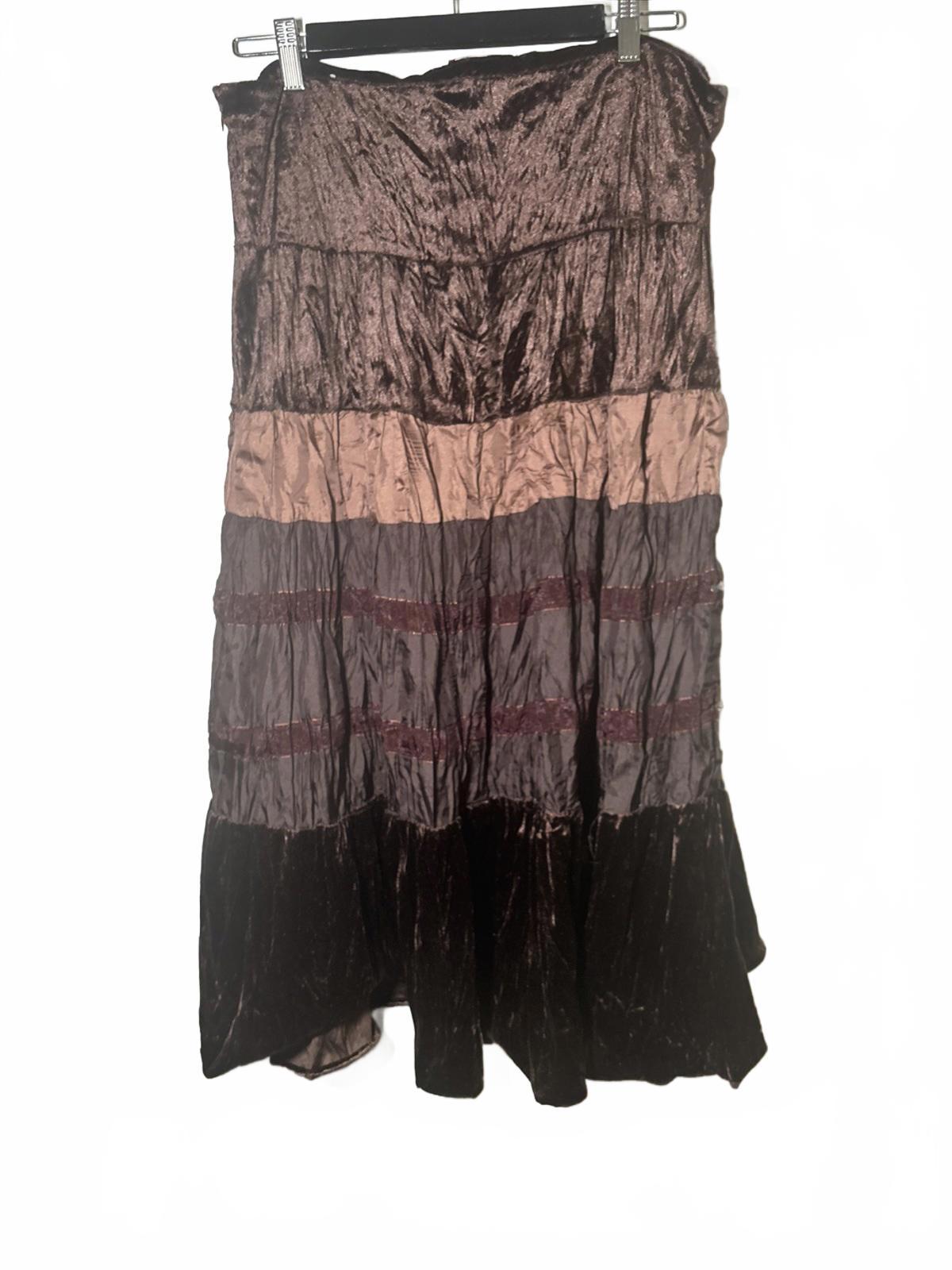 Layered Maxi Skirt  Roy In Multicolour Brown Shinny  Size 14 - Come Sell Nearly Anything