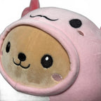 Smooshy Smoochy Pals Teddy Bear Pink Axolotl Costume Fake Squishmallow 12”