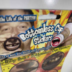Bottomless Cup Stickers  - Billy Bob Officaial Joke Prank Gag