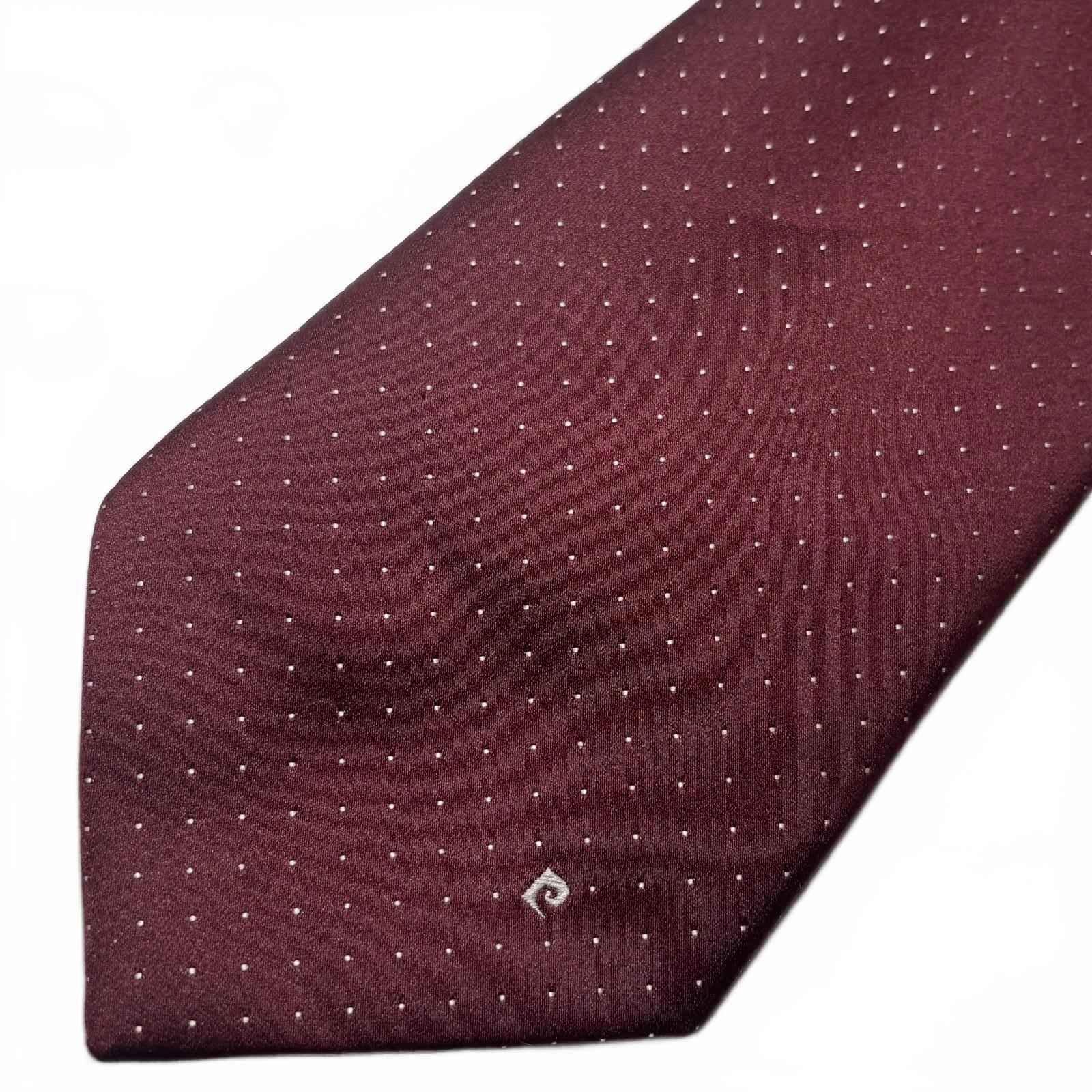 Pierre Cardin Burgundy Polka Dot Men's Trump Tie