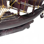 Handcrafted Wooden Model Ship 35cm Decorative Nautical Sculpture #NauticalDecor