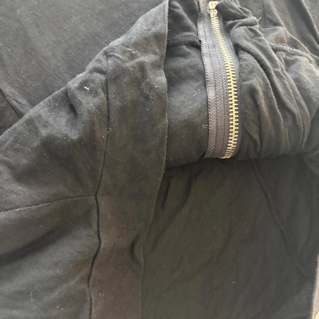 Lollipop Black Cotton Women's Top Size 12 with Asymmetric Zipper - Come Sell Nearly Anything