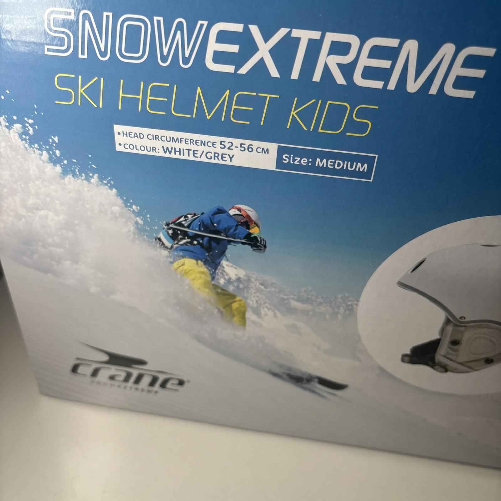 Crane SnowExtreme Ski Helmet Kids Size M White/Grey 52-56cm