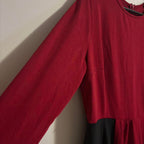 Women's Long Sleeve Colorblock Dress XL Burgundy Black #WomensFashion - Come Sell Nearly Anything