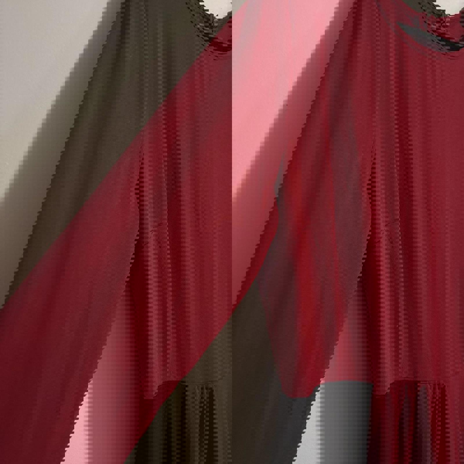 Women's Long Sleeve Colorblock Dress XL Burgundy Black #WomensFashion - Come Sell Nearly Anything