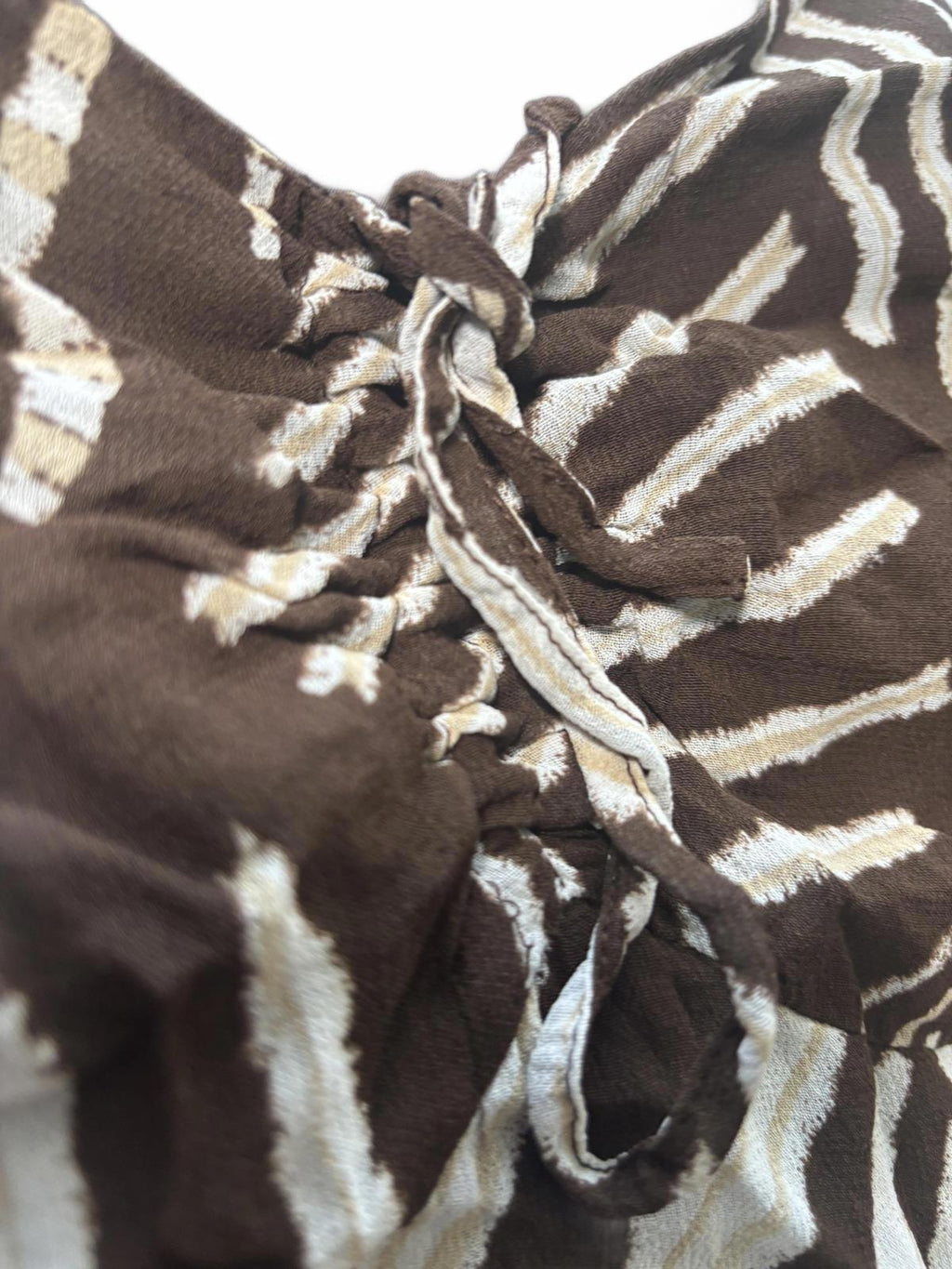 Bandolera Woman Medium Brown Patterned Midi Dress - Come Sell Nearly Anything