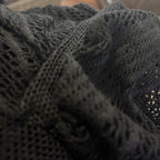 Vintage 90s-Style Missy Q Sheer Black Polyester Blouse Long Stretch top - S 10 - Come Sell Nearly Anything