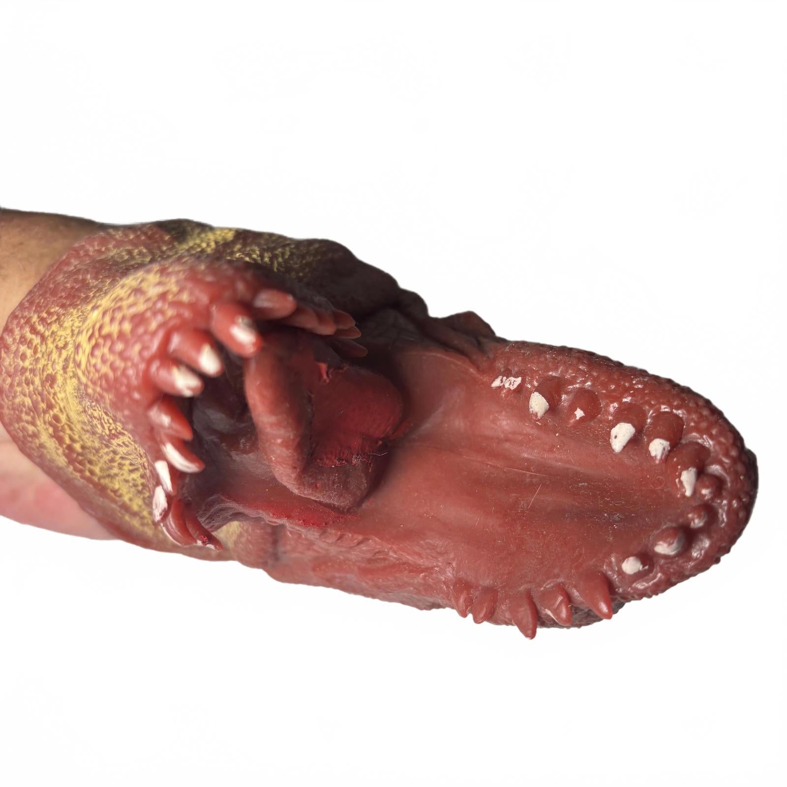 T-Rex Dragon Puppet Hand Rubber Realistic Textured Foluck 5.5 Inch