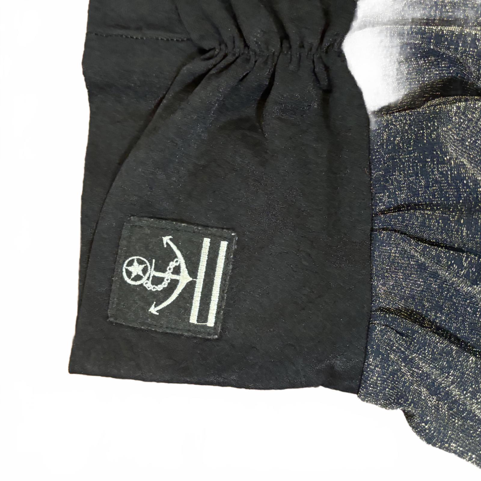 Women's Black and Metallic Elastic Waist Skirt with Anchor Patch VTG - Come Sell Nearly Anything