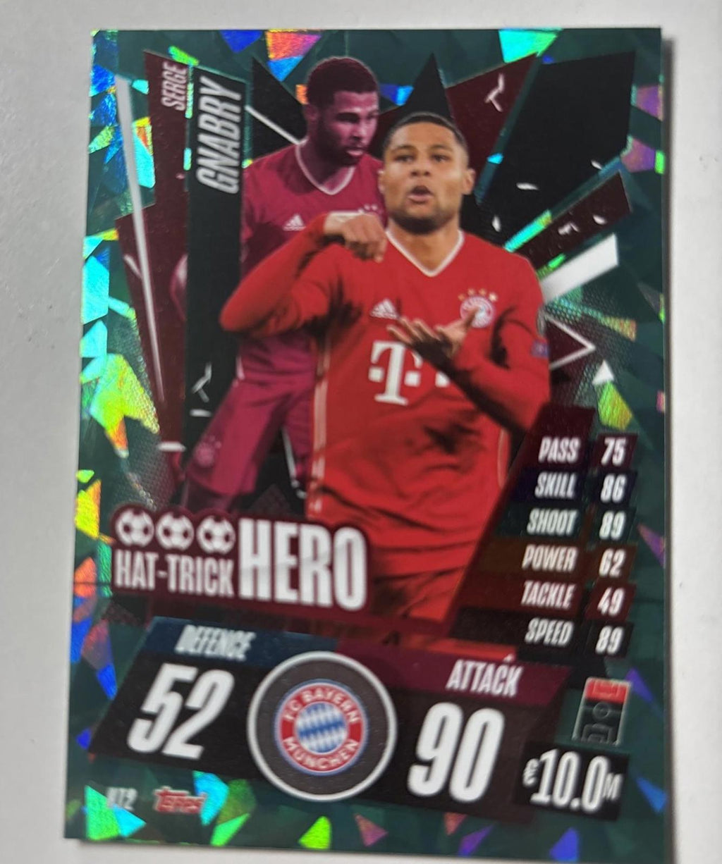 Topps Match Attax 2020 2021 SERGE GNABRY Hat-Trick Hero HT2 Champions League