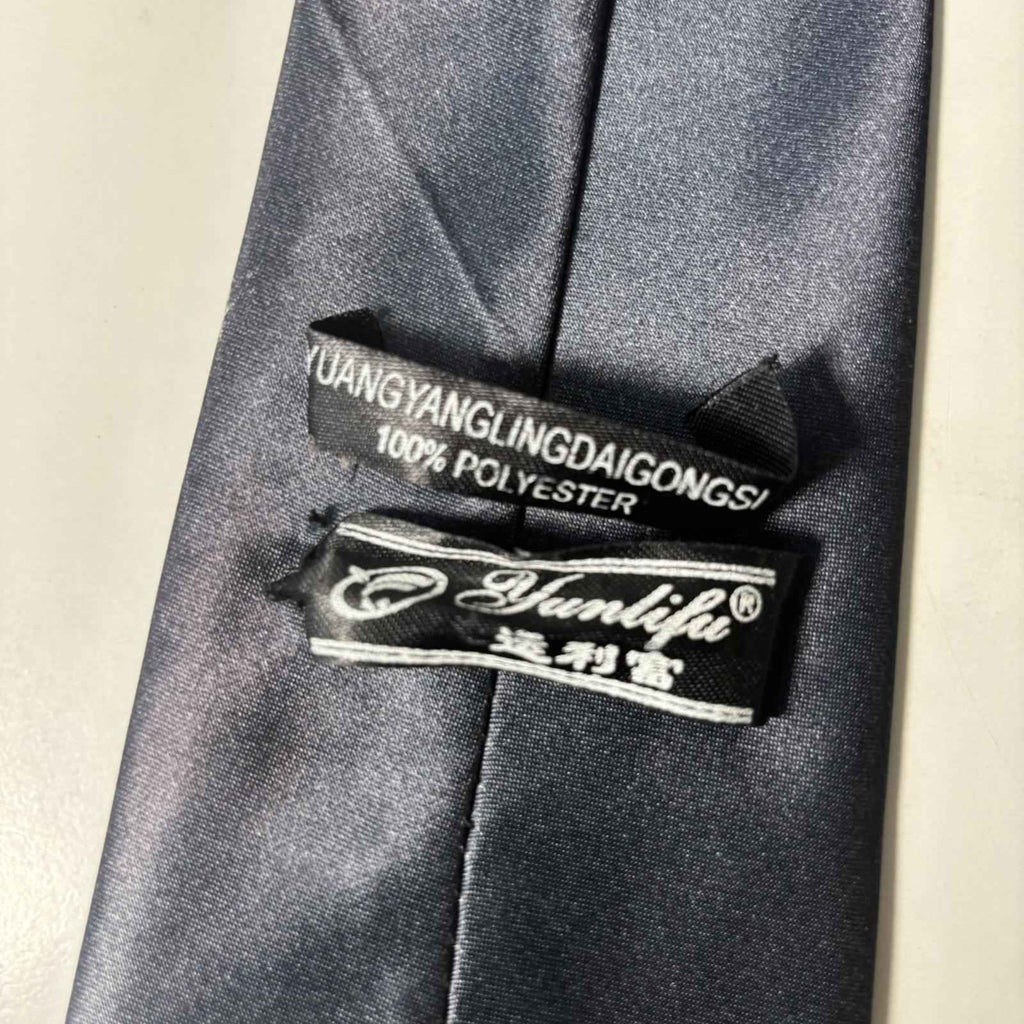 Men's Polyester Christmas Themed Neck Tie with Golf Santa at Night Design