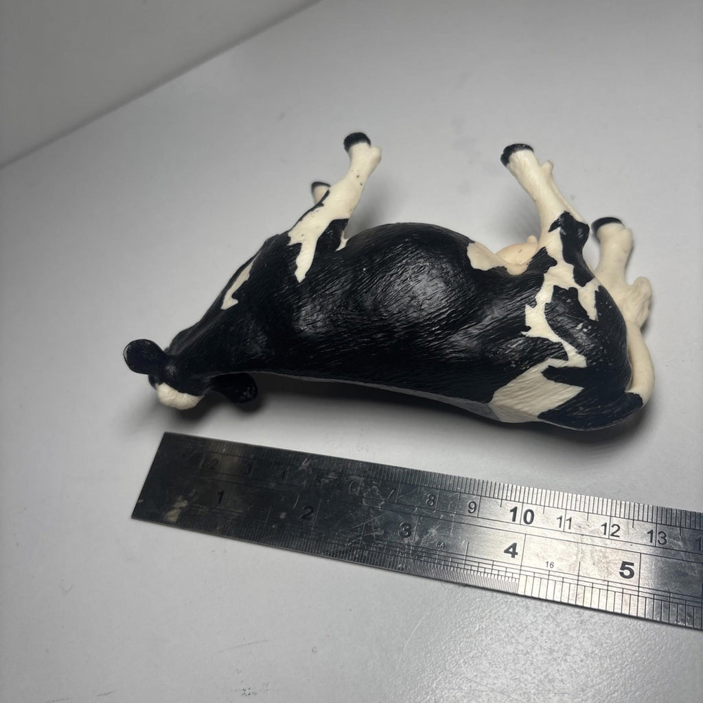 Vintage Jersy Cow Farm Animal Plastic PVC Roll Play Toy Figure Figurine 8 Inch