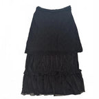 Vicky Vale Black Pleated Layered Skirt Size 8 Vintage Y2K Goth Summer