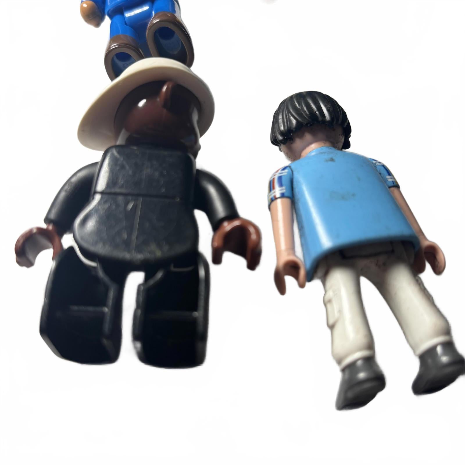 PLAYMOBIL Vintage Figures Construction Worker and  People Figures Toy Set