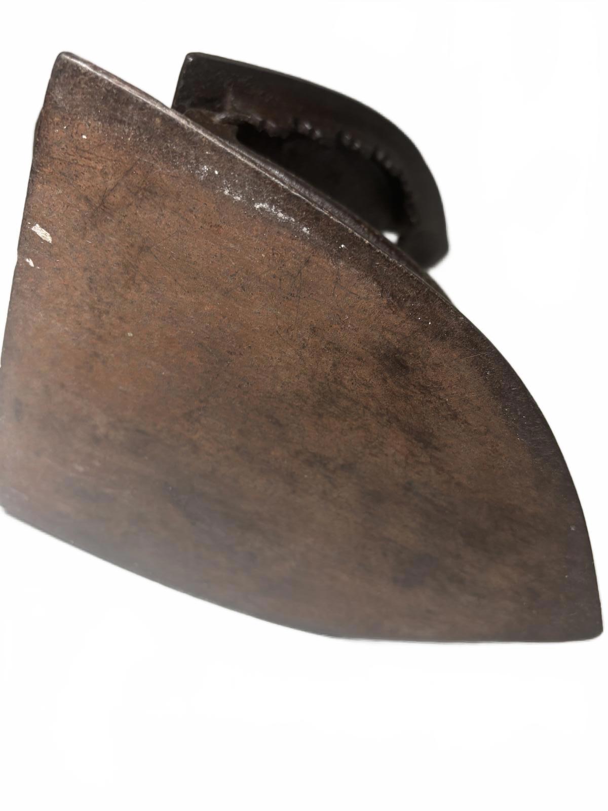 Vintage Cast Iron Charcoal Clothes Iron with Wooden Handle