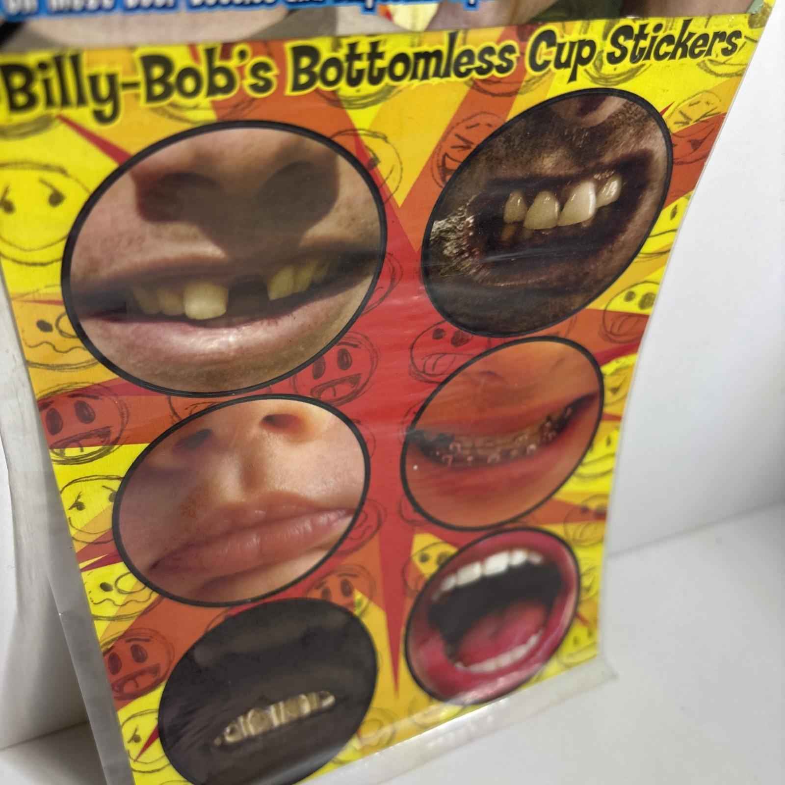Bottomless Cup Stickers  - Billy Bob Officaial Joke Prank Gag