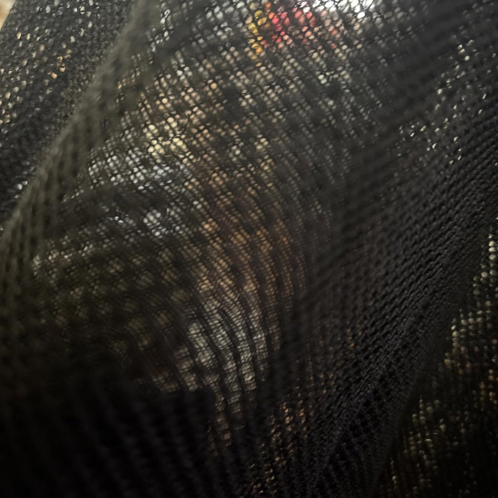 Vintage 90s-Style Missy Q Sheer Black Polyester Blouse Long Stretch top - S 10 - Come Sell Nearly Anything