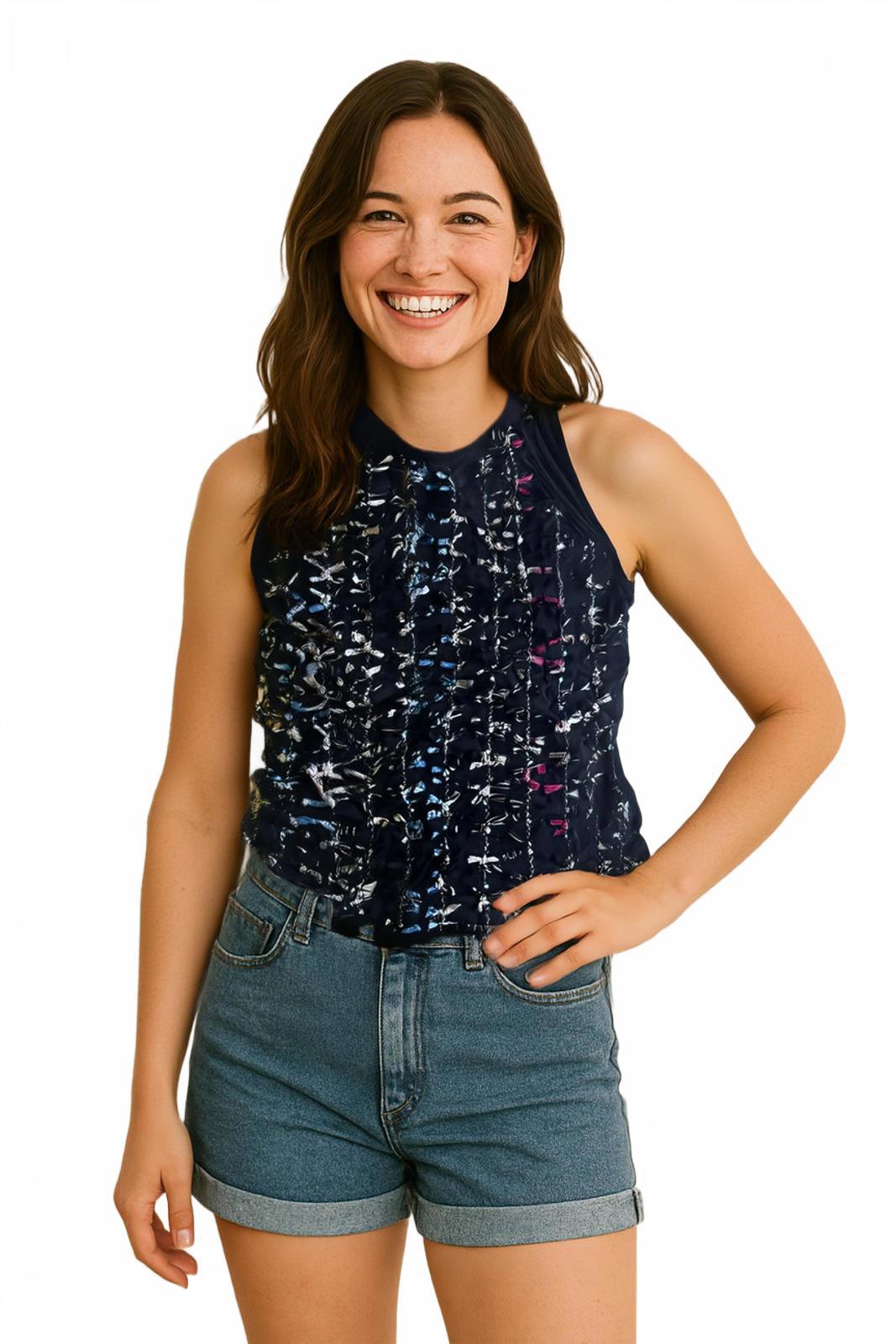 Who's Who Australia Ruffle Tank Size 12 Vintage Rainbow Bows - Come Sell Nearly Anything