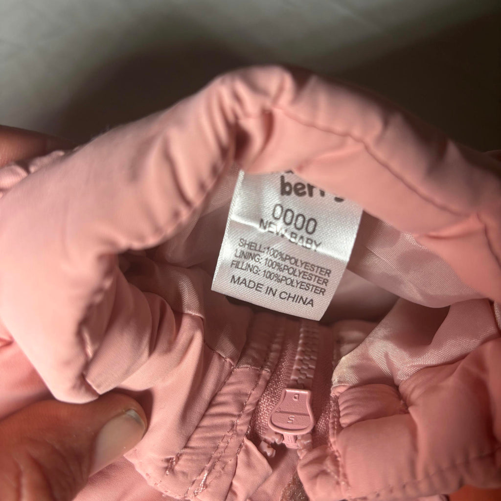 berr Baby Puffer Jacket Size 000 Pink Orange Warm Winter Coat