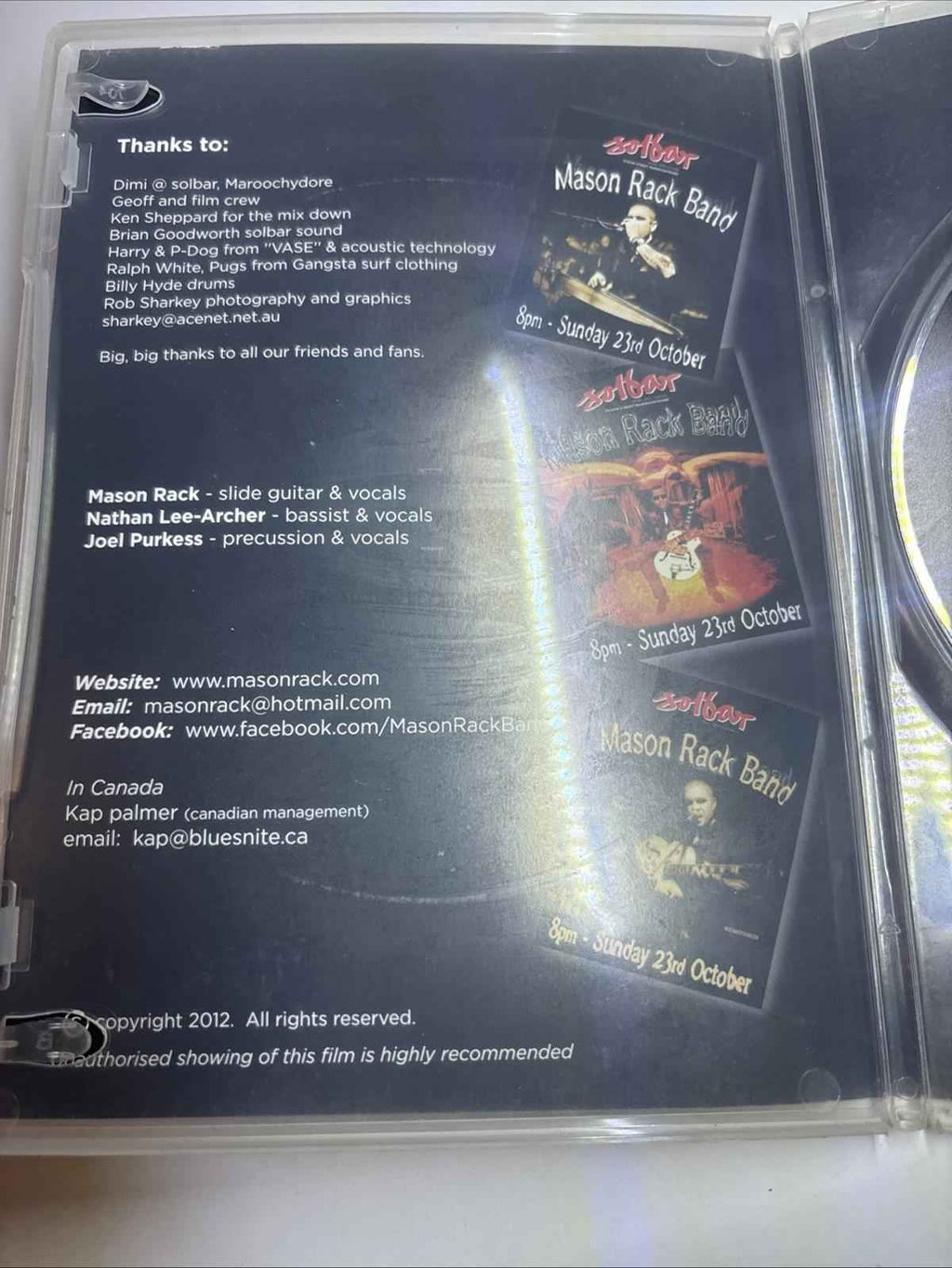 The Mason Rack Band DVD Live At Solbar