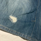 Mix Denim Skirt Size 12 Distressed Zip Back Casual #DenimSkirt #Womenswear #Size - Come Sell Nearly Anything