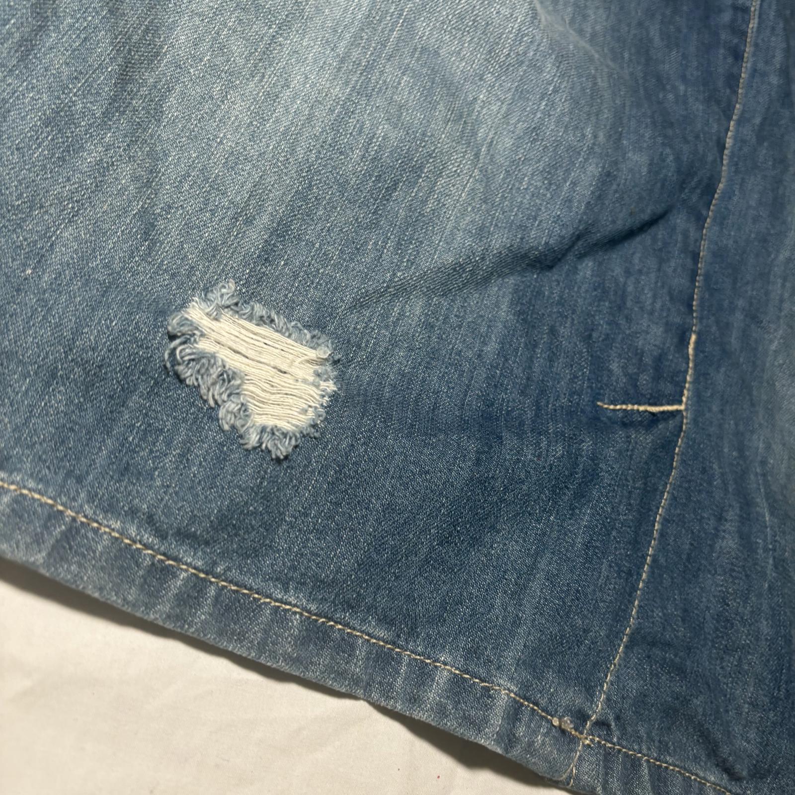 Mix Denim Skirt Size 12 Distressed Zip Back Casual #DenimSkirt #Womenswear #Size - Come Sell Nearly Anything