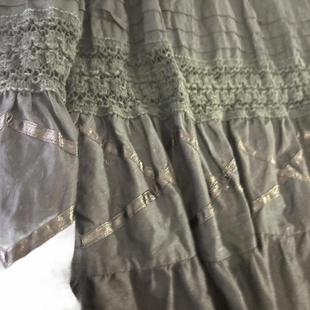 Capital M Black Tiered Skirt Women's Size M Vintage Boho Summer