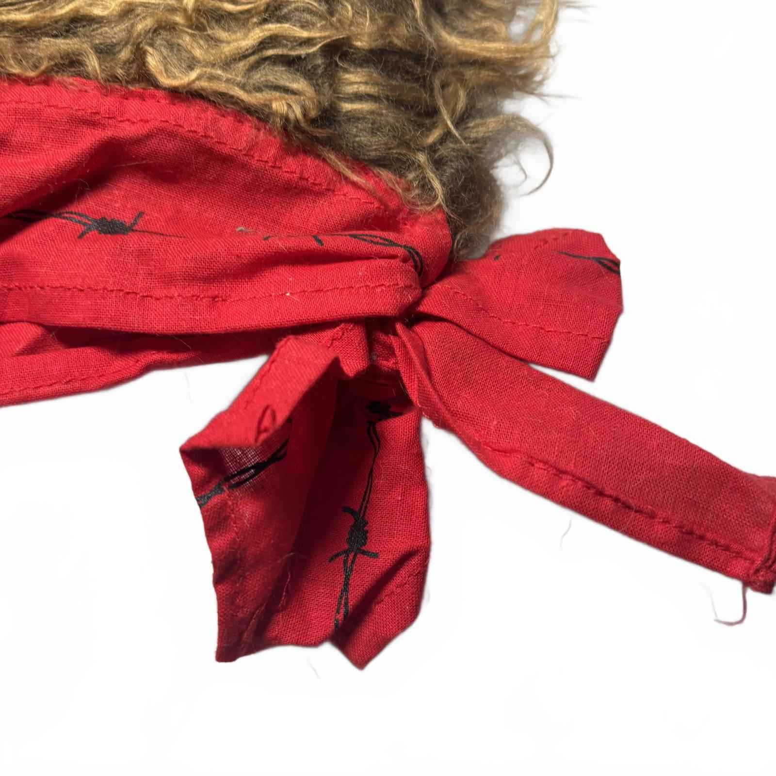 Billy Bob Bandanas with Attitude Novelty Red/Brown Faux Hair Bandana