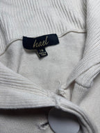 Hael Women's White Cotton Vest with Large Collar and Button - Come Sell Nearly Anything