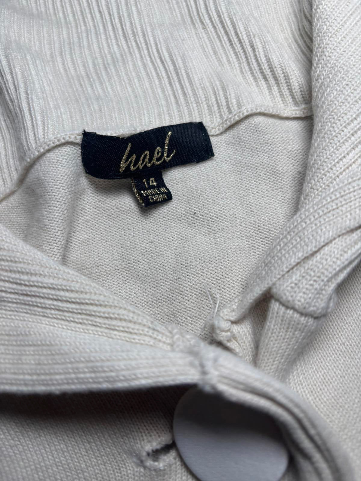 Hael Women's White Cotton Vest with Large Collar and Button - Come Sell Nearly Anything