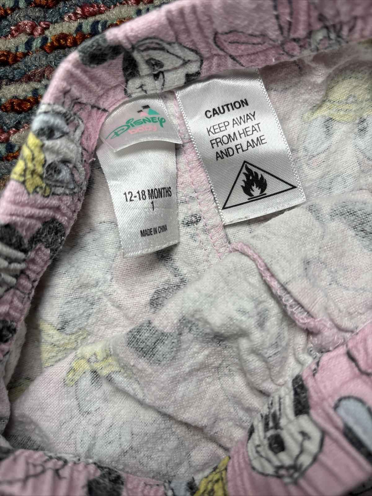 Disney Baby Pajamas 12-18 Months Pink Minnie Mouse & Friends
