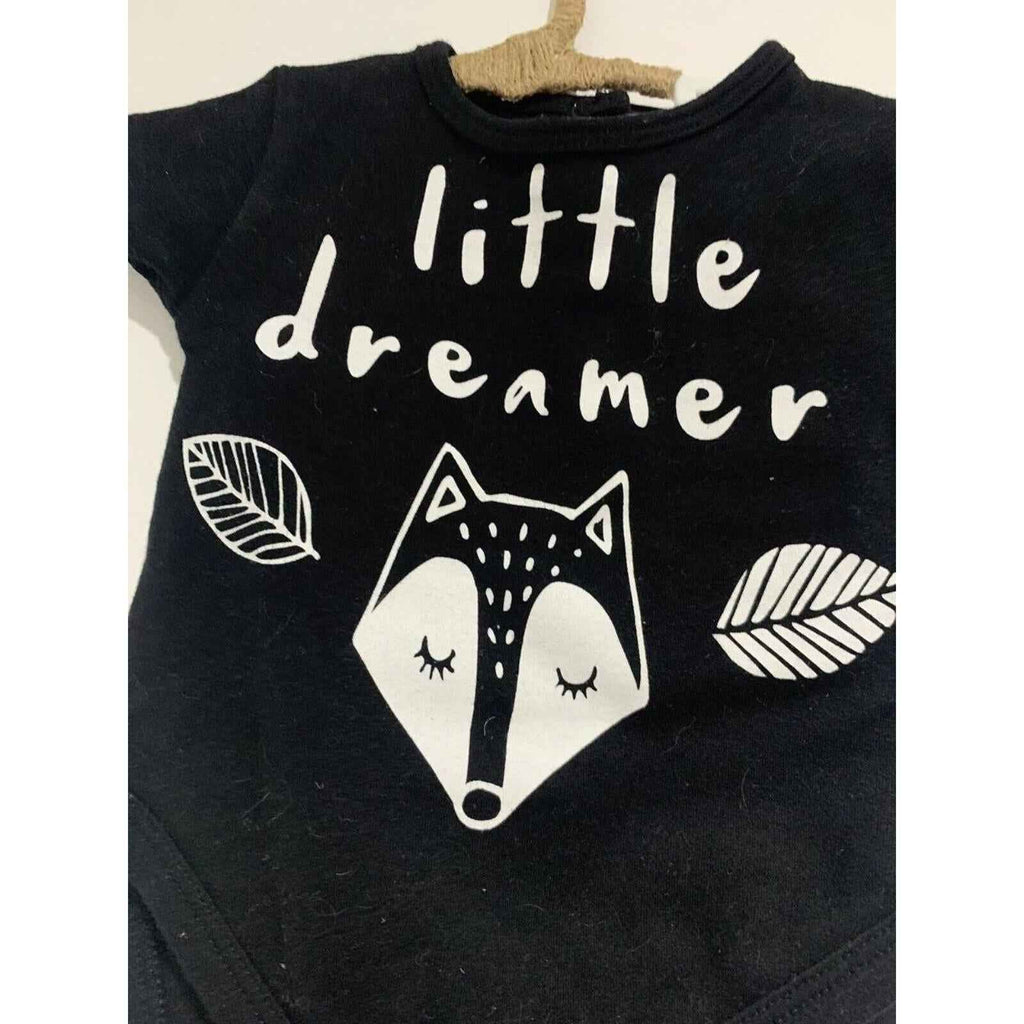 Aster & Oak Singlet Baby Bodysuit / One Piece Black - size 000 0-3 months