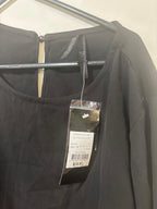 Spring Bloom Fluted Sleeve Black Top Size 14 BNWT - Come Sell Nearly Anything