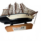 Handcrafted Wooden Nautical Decor Ship Model 17in