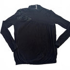 G-HOW Small Black Women's Turtleneck Top with Embellishments - Come Sell Nearly Anything