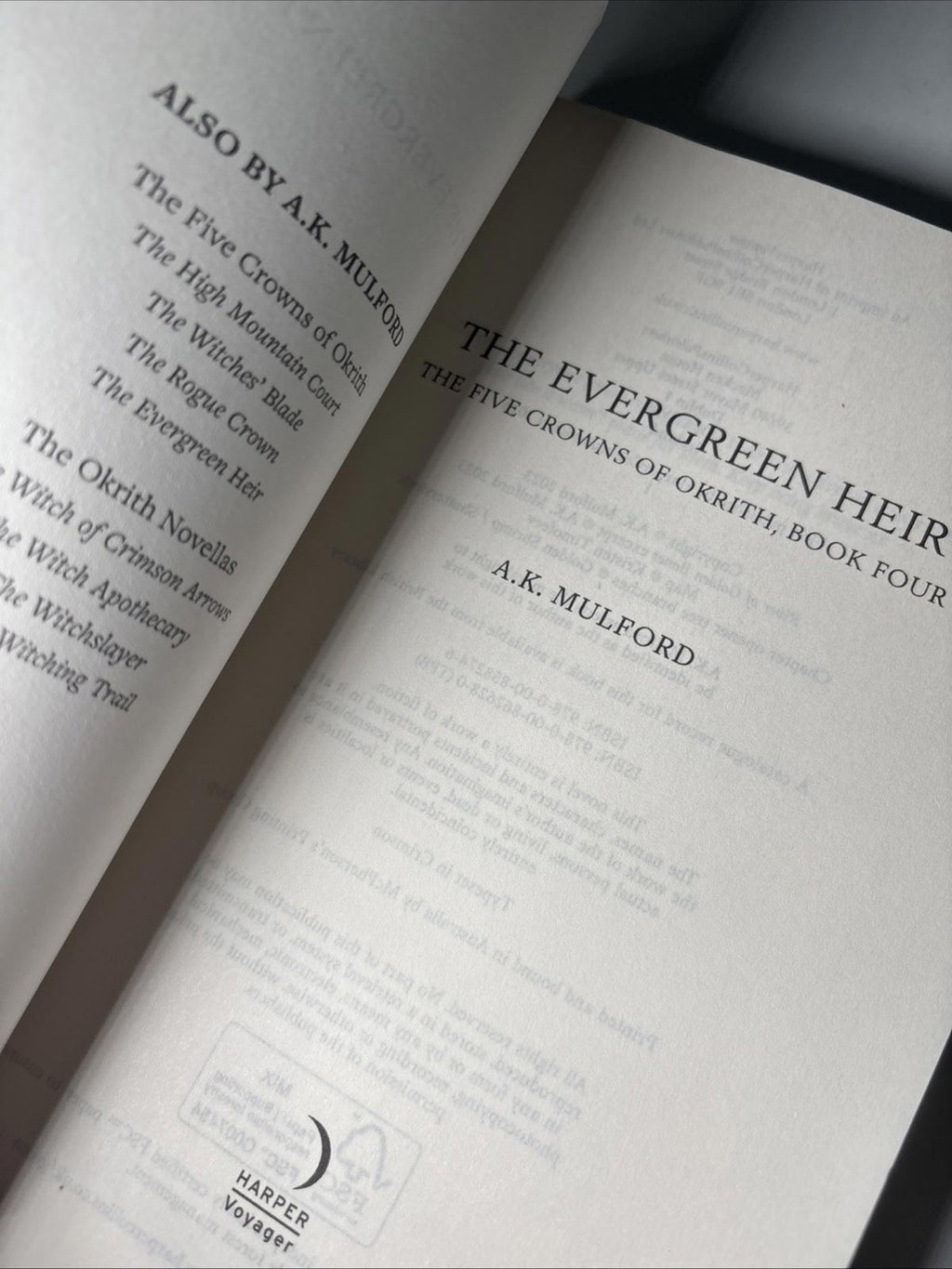 The Evergreen Heir The Five Crowns of Okrith, Book 4 A. K. Mulford  PB - Come Sell Nearly Anything