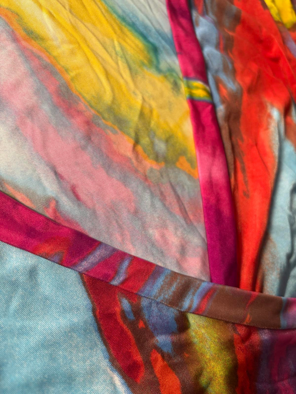 Fashion Nova Women's Long Sleeve Tie-Dye Ruched Dress 2XL Y2K Summer