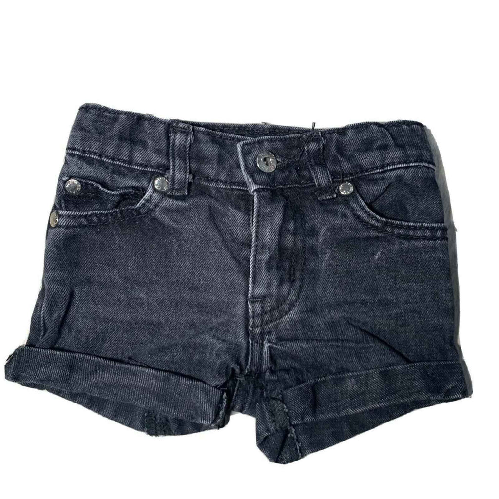 LTL PPL Denim Shorts Size 2 Black Unisex Pre Owned.