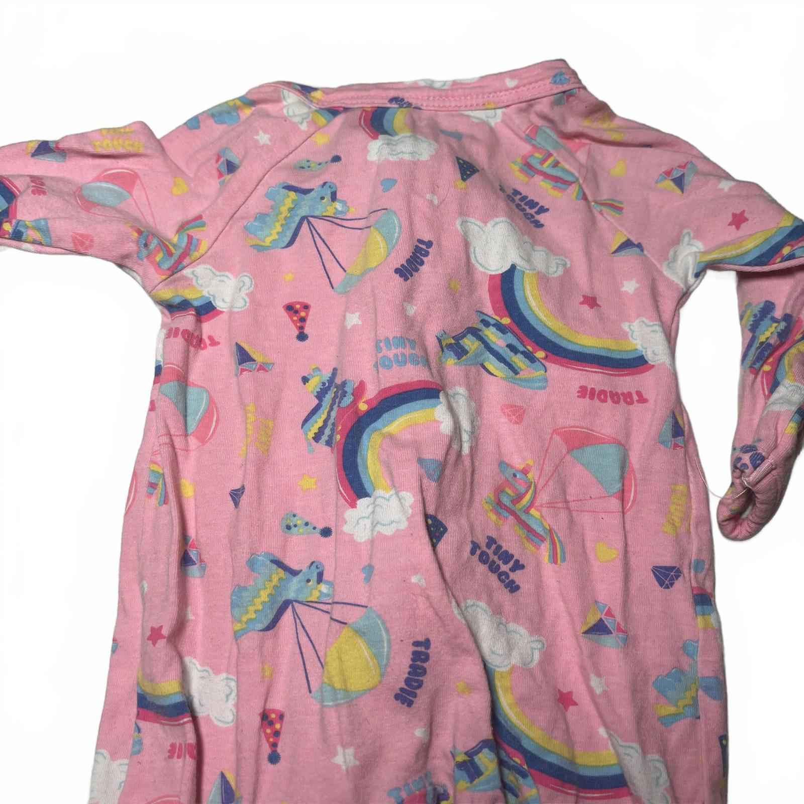 Tradie Baby Sleepwear Pink Size 0000 Rainbow Print Footed Pajamas