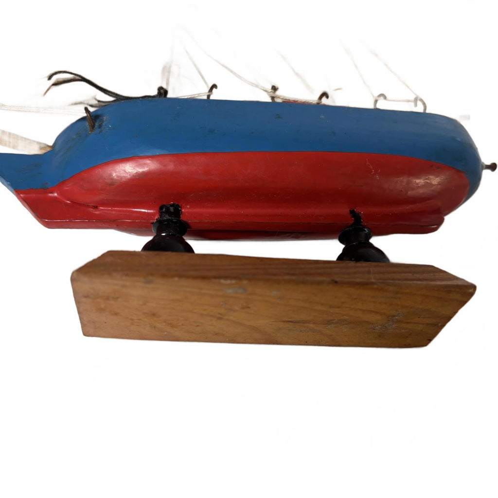 Generic Wooden Model Boat 17cm x 18cm x 3cm Nautical Decor #ModelBoat #WoodenSle
