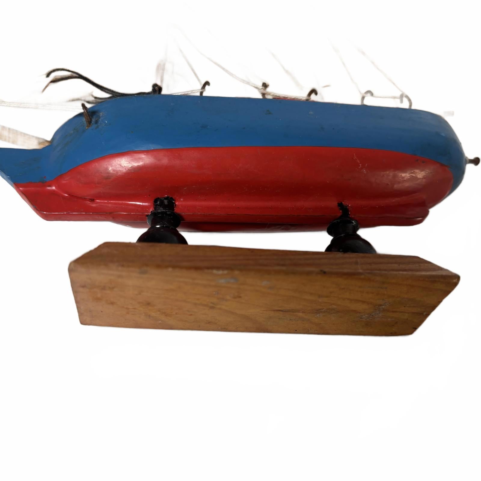 Generic Wooden Model Boat 17cm x 18cm x 3cm Nautical Decor #ModelBoat #WoodenSle