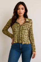 Vintage Sagaie Gold Long Sleeve Jacket With Inlay French - Glam - T5-01 - Come Sell Nearly Anything