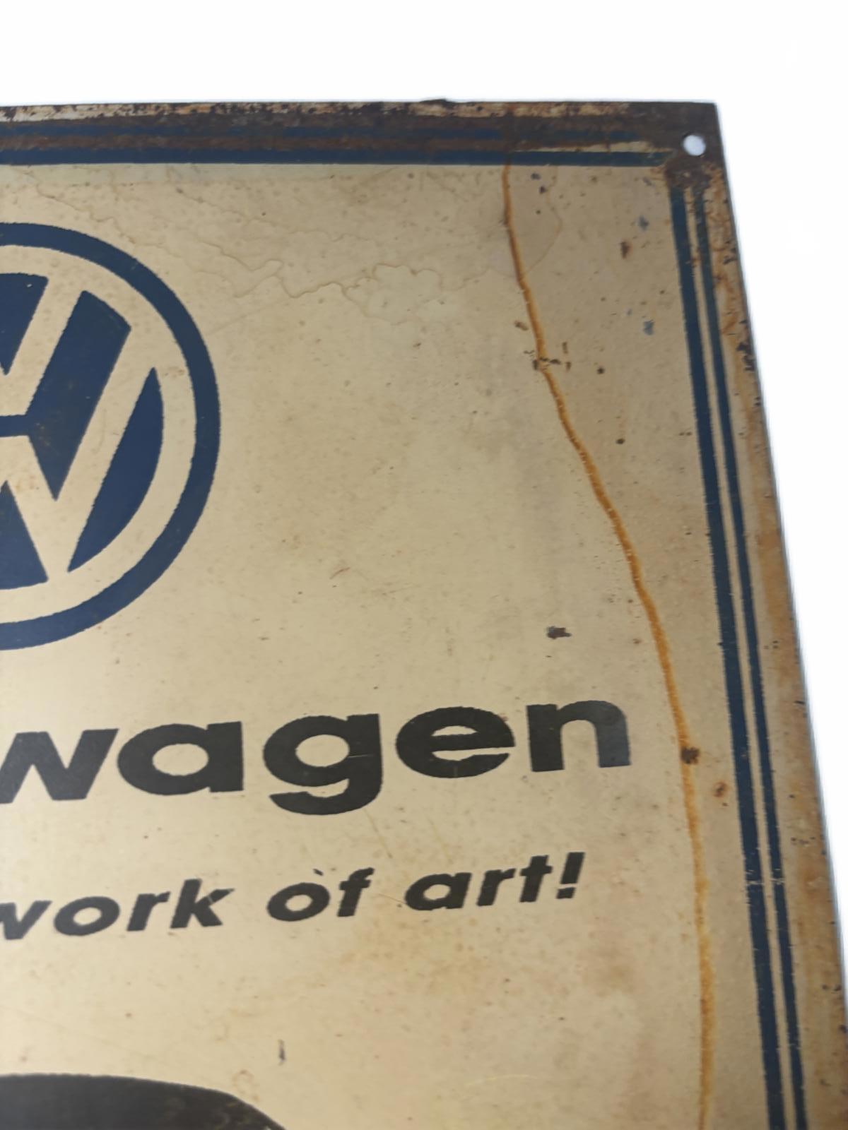 Vintage Volkswagen Metal Sign - Classic Automotive Decor
