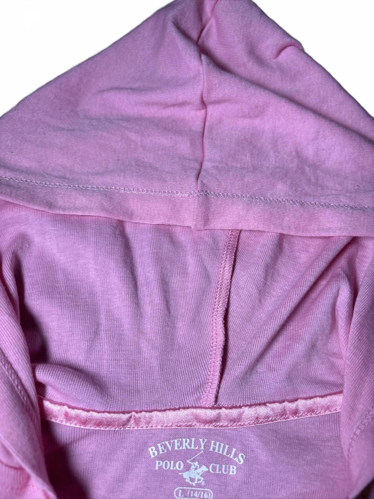 Beverly Hills Polo Club Pink Hooded Polo Shirt Size L/14-16 - Come Sell Nearly Anything